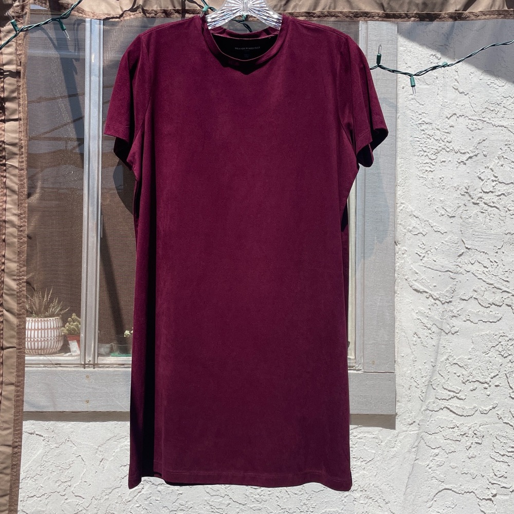 Brandy Melville Suede Maroon T-Shirt Dress